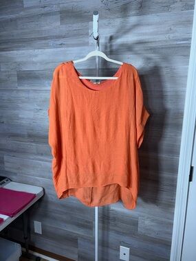 Umgee Oversized Scoop-Neck Tunic in Vibrant Orange 2114